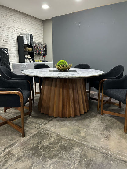 MESA DE COMEDOR REDONDO MARMOL